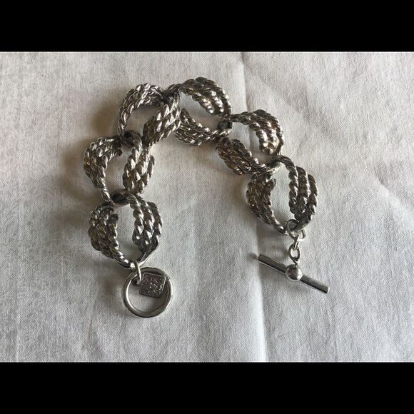 Ann Klein Silvertone Link Bracelet 7” - Picture 1 of 7